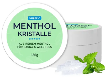 Zdjęcie produktu dla Kryształki mentolowe do sauny - Kryształki mentolowe - 130 g - Pojemnik z zamknięciem