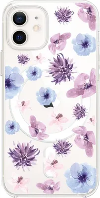 Immagine prodotto di Custodia in silicone per iPhone 12 MagSafe, trasparente con fiori
