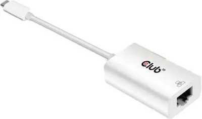 Produktbild von CLUB3D USB3.2 Gen1 Type-C to Gigabit Ethernet Adapter M/F, USB-C, RJ-45, 0,19 m, Weiß