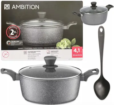 Immagine prodotto di Ambition, pentola con coperchio, 24 cm, adatta per induzione. Fiskars, cucchiaio