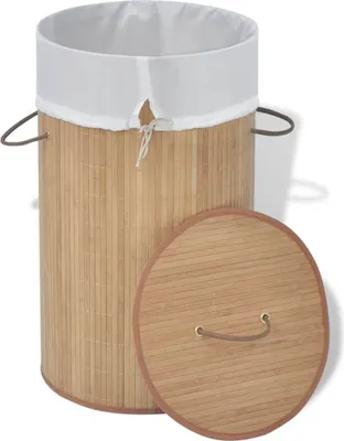 Obrázek produktu pro vidaXL Bambusový koš na prádlo Round Nature