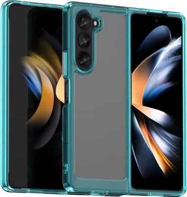 Produktbild von Schutzhülle für Samsung Galaxy Z Fold5 Klar Rückseite Stoßfeste TPU Silikon Bumper Hülle Hellblau