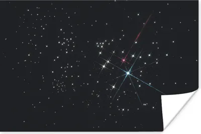 Produktbild von MuchoWow® Poster Galaxie - Sterne - Farbe 60x40 cm - Schlafzimmerdekoration