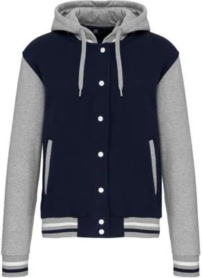 Produktbild von Kariban Uni Sweatjacke Kapuzenjacke Sweat-Jacke Hoodie Jacke, Größe:XL, Farbe:Navy/Oxford Grey/White