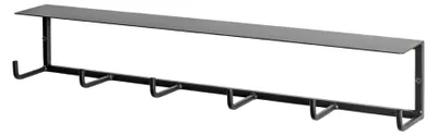 Produktbild von Haku Wandgarderobe aus Stahlrohr in schwarz lackiert mit 6