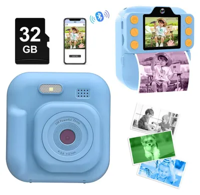 Produktbild von Sofortbildkamera, 1080P Videoaufnahme, Bluetooth-Druck, Blau
