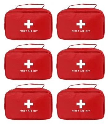 Produktbild von Erste-Hilfe-Tasche Rot 6 Stück Leere Notfalltasche Polyester 22x13x6cm
