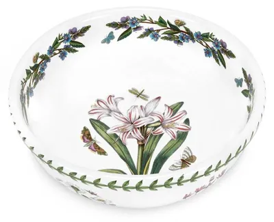 Salatschale aus Steingut, 22,8 cm, Blumenmuster