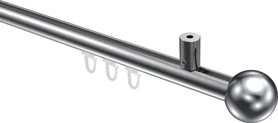 Produktbild von Interdeco Innenlaufstange / Gardinenstange mit Innenlauf Chrom, Typ Sonius Luino (Kugel) Deckenmontage, 20 mm Ø 1-läufig, 220 cm