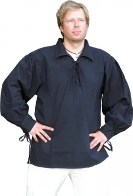 Produktbild von Spätmittelalter-Hemd aus Baumwolle, schwarz : M Größe: M