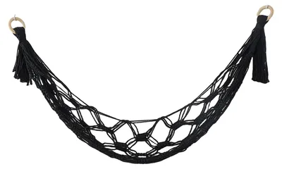 Fruchthängematte aus Baumwolle, 115 cm, schwarz, handgewebt