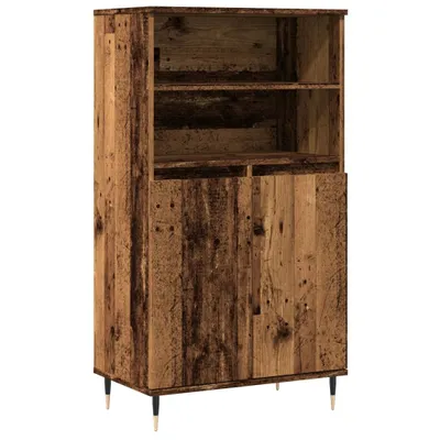 Productafbeelding van Hoge kast 60x36x110 cm bewerkt hout oud houtkleurig
