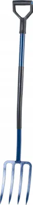 Image de Fourche de jardin - Fourche à compost et à bêcher - 4 dents - Métal - 130 cm