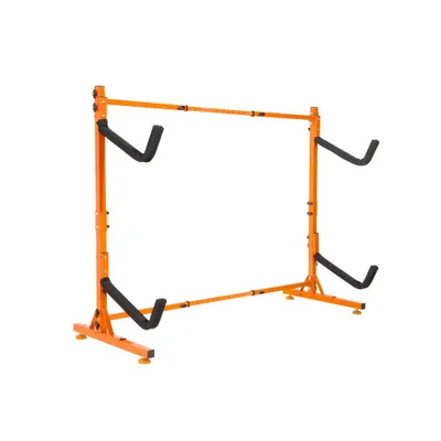 Obrázok produktu pre Stojan na kajaky - Voľne stojaci stojan na 2 kajaky - Záves s nastaviteľnou šírkou - Robustný stojan na kajaky, 1265 x 788 x 1380 mm, rozsah nastavenia 1230-1825 mm