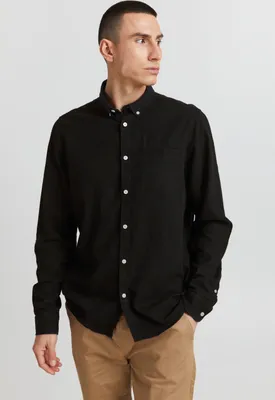 Produktbild von Solid SDAllan LS SH  Herren Freizeithemd aus Leinenmix Hemd Langarm unifarben mit Button-Down-Kragen Knöofe Regular fit