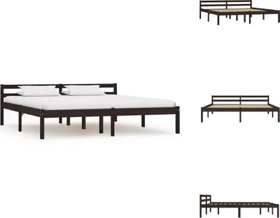 Produktbild von vidaXL Massivholzbett Dunkelbraun Kiefer 180x200 cm - Betten & Bettgestelle
