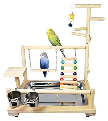 Obrázek produktu pro Robustní klece pro ptáky – klece vhodné pro ptáky chované venku – klece pro papoušky – hrací prvky pro andulky – rozměry 37 x 26 x 44 cm – bezpečné místo pro ptáků hračky