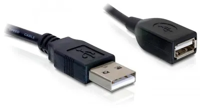 Produktbild von DeLOCK Kabel USB 2.0 Verlaengerung, A/A 15cm S/B, 0,15 m, Schwarz