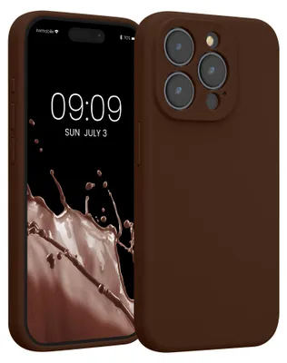 Produktbild von kwmobile Hülle kompatibel mit Apple iPhone 15 Pro - Hülle Silikon gummiert - Handyhülle - Handy Case in Chocolate