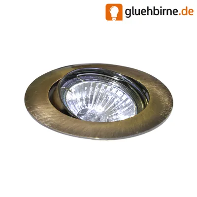 Produktbild von Einbaustrahler Messing grün gebürstet schwenkbar für GU10 und GU5.3 Leuchtmittel