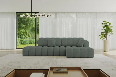Produktbild von ALTDECOR Ecksofa mit Schlaffunktion und Bettkasten OLEA-L2-S - 321x164x75cm Grün - Corner Sofa Eckcouch Couch L-Form, links/rechts angeordnet Schlafcouch Ausziehbar Wohnlandschaft