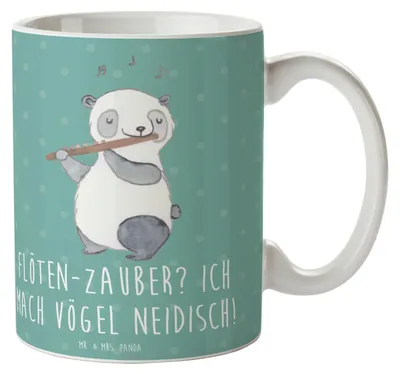 Produktbild von Mr. & Mrs. Panda Kaffeebecher Flöte Zauber - Meeresbrise - Geschenk, Trinkbecher, Teetasse, kaffeetasse bedruckt, Musikinstrument, Instrument, Lernen, Tasse, Musik, Neid
