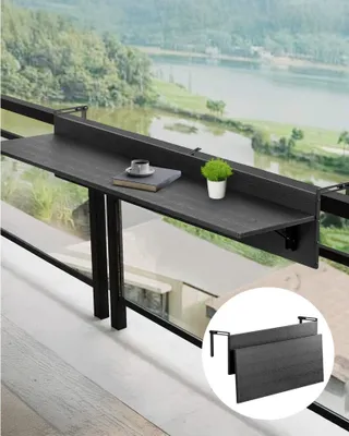 Produktbild von Balkontisch Hängetisch - Klappbarer Balkonhängetisch 1220x300mm - Optimal für kleinen Balkon - Platzsparender Klapptisch