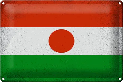 Produktbild von Blechschild Flagge Niger 30x20cm Flag of Niger Vintage