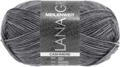 Produktbild von Lana Grossa MEILENWEIT 50 g CASHMERE weiche 4-fach Sockenwolle mit Kaschmir-Anteil 210 m Farbe 007 - Dunkelgrau