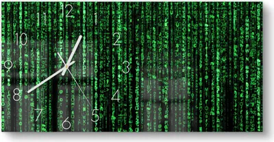 Produktbild von DEQORI Glasuhr 60x30 cm Zahlen 'Verschlüsselter Code' Wanduhr Glas Uhr Design leise