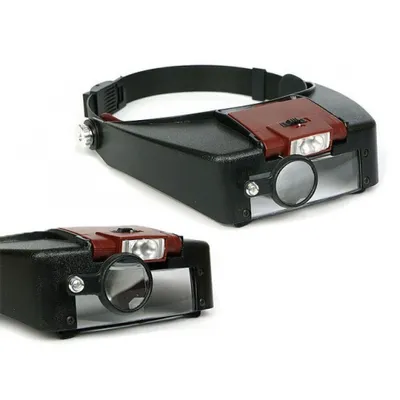 Produktbild von Stirnlupe Kopflupe Lupenbrille Brillenlupe LED 1,5x / 3,0x / 8,5x / 10x Zoom WOW