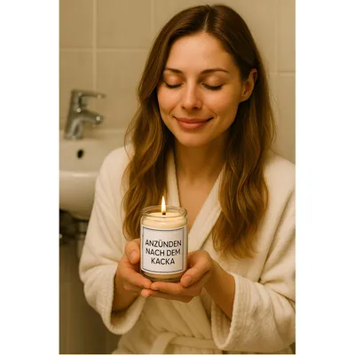 Produktbild von Lustige Spruchkerze im Glas – 13 freche Designs, 82×68 mm, ca. 50 Std. Brenndauer, vegane & nachhaltige Geschenkkerze – Humorvolle Geschenkidee