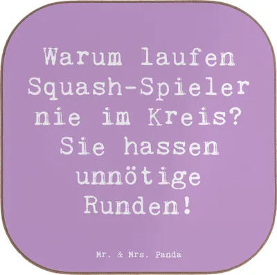 Produktbild von Mr. & Mrs. Panda Untersetzer für Gläser Spruch Squash Weisheit - Lavendeltraum - Geschenk, Fitness, gläseruntersetzer, Tassenuntersetzer, Teamsport, Coaster, Sportart