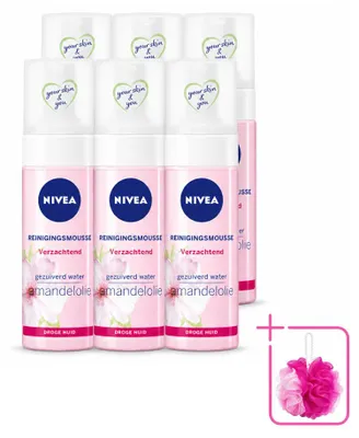 Productafbeelding van 6 x NIVEA Essentials Kalmerende Reinigingsmousse - voor droge en gevoelige huid - 150 ml - Voordelige verpakking - 6 stuks