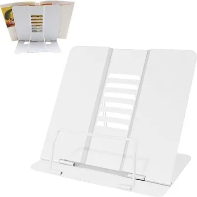 Produktbild von Metallischer Lesetisch für zu Hause, Schule, Bibliothek, tragbar, weiß