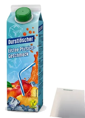 Produktbild von Durstlöscher Eistee Pfirsich (1l Packung) + usy Block