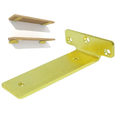 Produktbild von Moderne T-Halterung 150 mm in Gold, 2 Stück