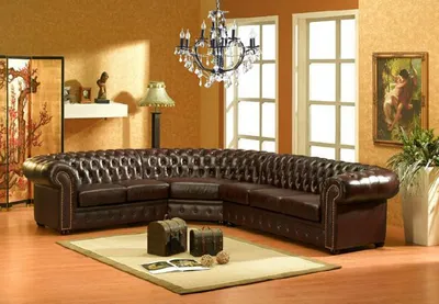Immagine prodotto di Divano ad angolo Chesterfield classico, divano ad angolo in pelle, divano ad angolo, set di divani ad angolo