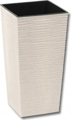 Produktbild von LAMELA Blumentopf FINEZIA ECO DLUTO – Rillenstruktur 25 x 25 cm, Höhe 46,5 cm, Weiß