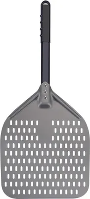 Image de Pelle à pizza en aluminium perforé - Anodisation dure - Poignée amovible - Rangement compact - Pelle à pizza 12 x 14 pouces