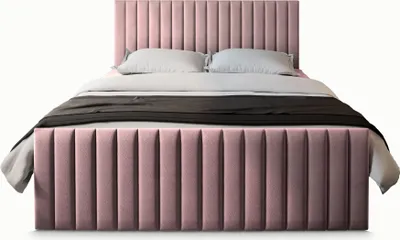 Produktbild von Masseno Boxspringbett ARION 160x200 cm Komplett-Set mit Bonell Matratze und Topper, Polsterbett mit Bettkästen -Rosa, KRONOS 27