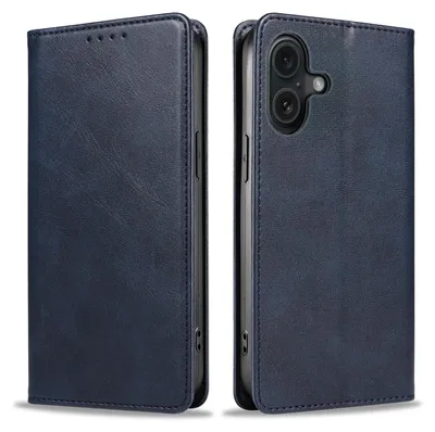 Produktbild von Handyhülle für Apple iPhone 16 Kunstleder Flip Cover Hülle Klapphülle Case Kartenfach Farbe: Blau