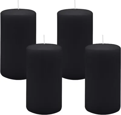 Produktbild von 4er Set Adventskranzkerzen Schwarz Ø 70 x 130 mm