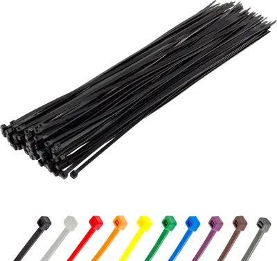 Produktbild von 100 Stück Kabelbinder Schwarz, Kabelbinder UV Beständig Set, für Innen- und Außenbereich, Haushalt, Büro, Heimwerken, Kabelmanagement (300 x 3.6mm)