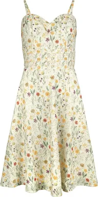 Produktbild von Voodoo Vixen Mittellanges Kleid Damen Summer Flowers Emb Flare Dress multicolor M