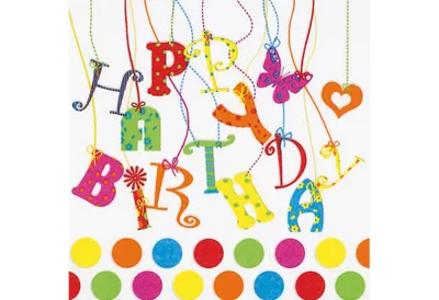Produktbild von JET PAPIER Lunch-Serviette 33x33cm Happy Birthday, bunt (20er Pack)