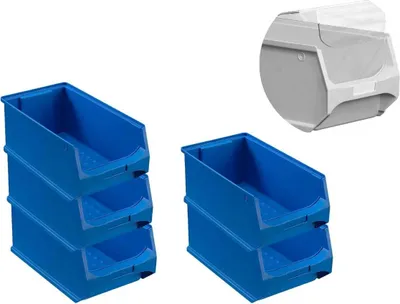 Produktbild von SparSet 5x Blaue Sichtlagerbox 4.0 mit Abdeckung | HxBxT 15x20x35cm | 7,2 Liter | Sichtlagerbehälter, Sichtlagerkasten, Sichtlagerkastensortiment, Sortierbehälter