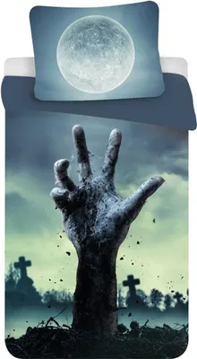 Obrázek produktu pro Jerry Fabrics Povlečení z mikrovlákna 140x200 Zombie šedý povlak na polštář 70x90