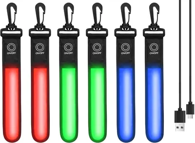 Produktbild von 6 LED-Blinkerlichter, Schultasche, 3 Modi, USB-wiederaufladbar, reflektierende Aufhänger, Sicherheitslicht, Blinker, Schultasche für Kinder