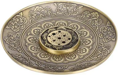Produktbild von Bronzen wierookstandaard, ronde wierookbrander, decoratieve asbak, wierookgereedschap für den Haushalt